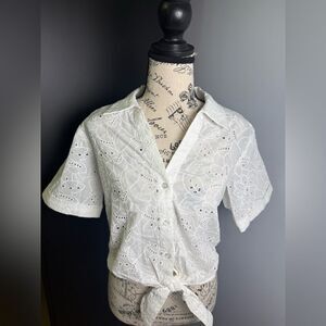 sanctuary white eyelet shirt Size S